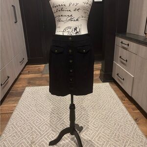 Lauren Ralph Lauren Black Y2K Button-Front Mini Skirt (Size SP)